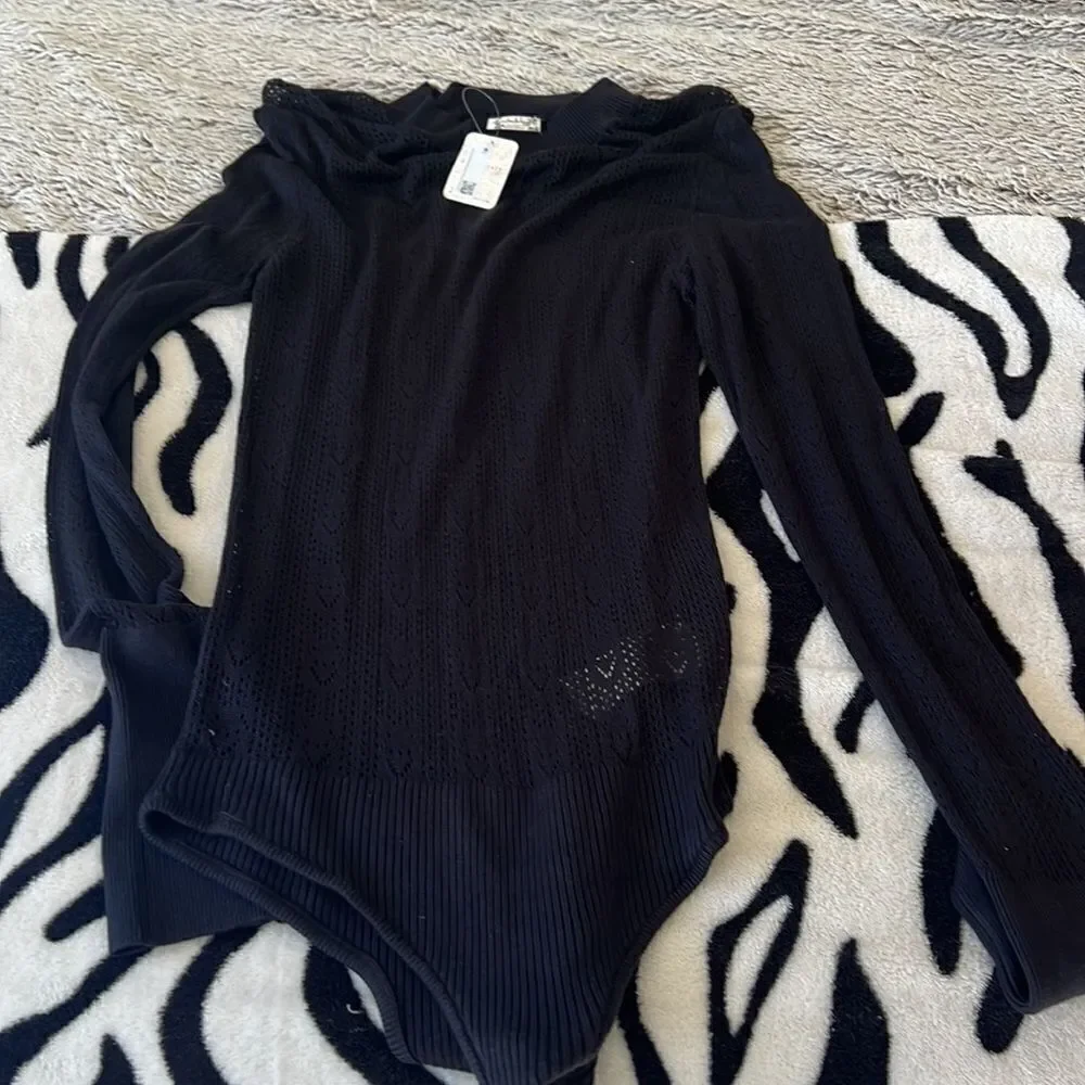 NWT Free people sexy black bodysuit XL